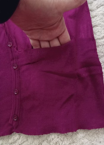 Adil Işık bordo Uzun Kollu Düğmeli Kadın Hırka
