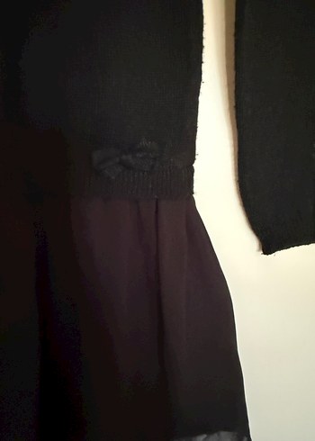 Kız Çocuk Siyah Düğmeli Uzun Kollu Bolero - Görsel 3