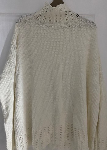 Beyaz Bohem Örgü Kadın Kazak - Görsel 8