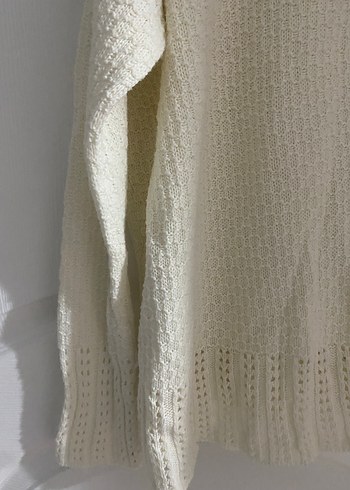 Beyaz Bohem Örgü Kadın Kazak - Görsel 10