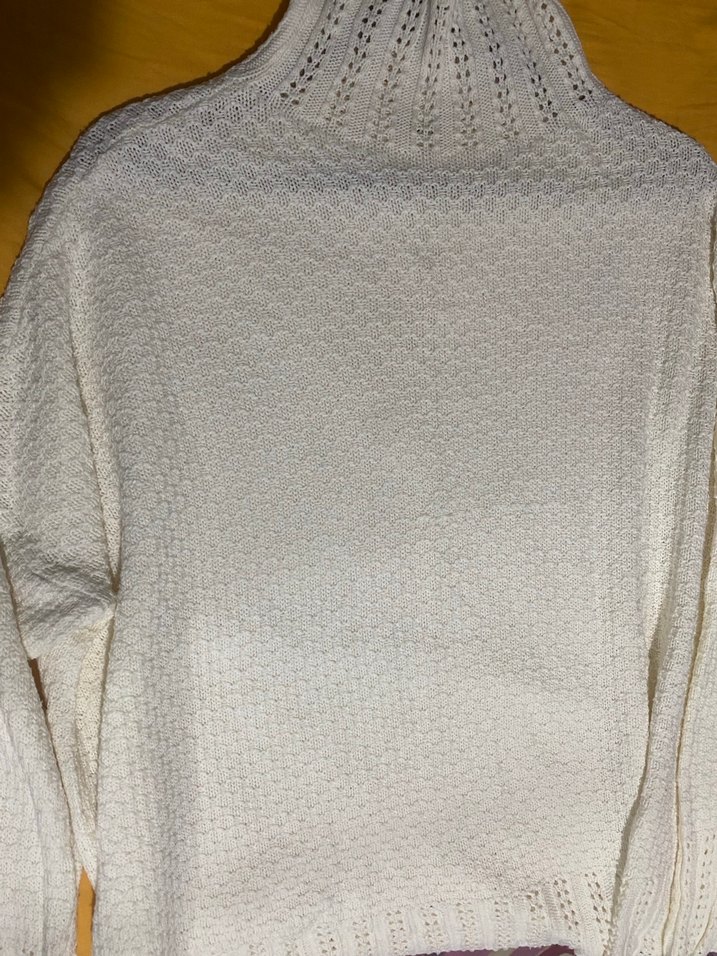 Beyaz Bohem Örgü Kadın Kazak - Görsel 5