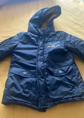 Erkek Çocuk Antrasit  Kapüşonlu Kaban - Görsel 5