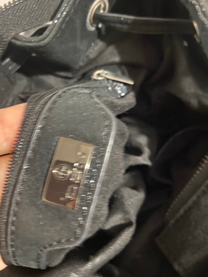 Siyah Desenli Taşlı  Deri Büzgülü  Kadın Çanta - Görsel 5