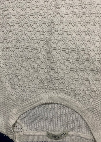 Beyaz Örgü Kadın Kazak - Görsel 5