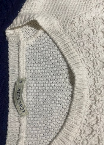 Beyaz Örgü Kadın Kazak - Görsel 3