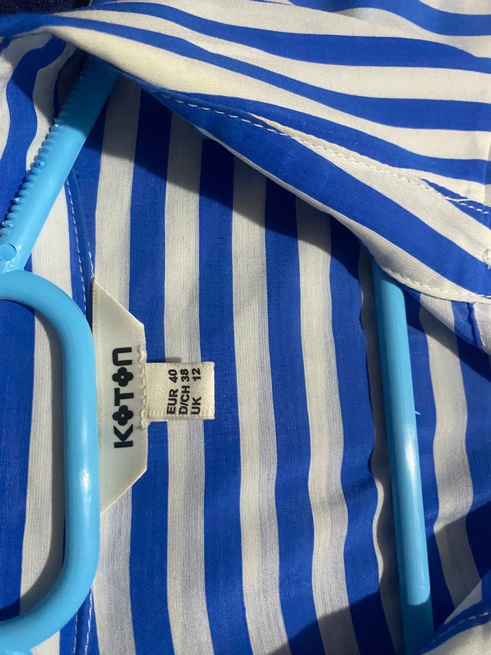 Mavi Çizgili Pamuklu Uzun Kollu Gömlek - Görsel 5