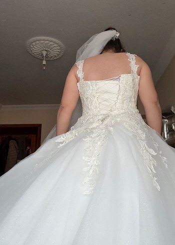 Straplez Midi A Kesim Beyaz Gelinlik - Görsel 4