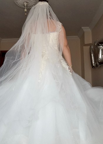 Straplez Midi A Kesim Beyaz Gelinlik - Görsel 3