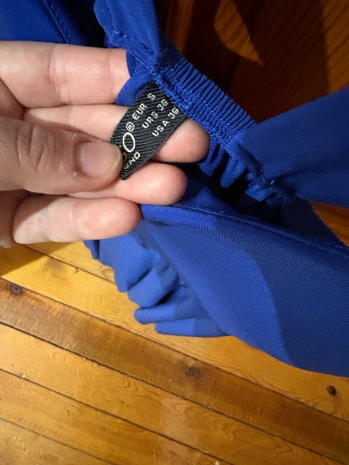 Mavi Piliseli Midi Abiye Elbise - Görsel 3