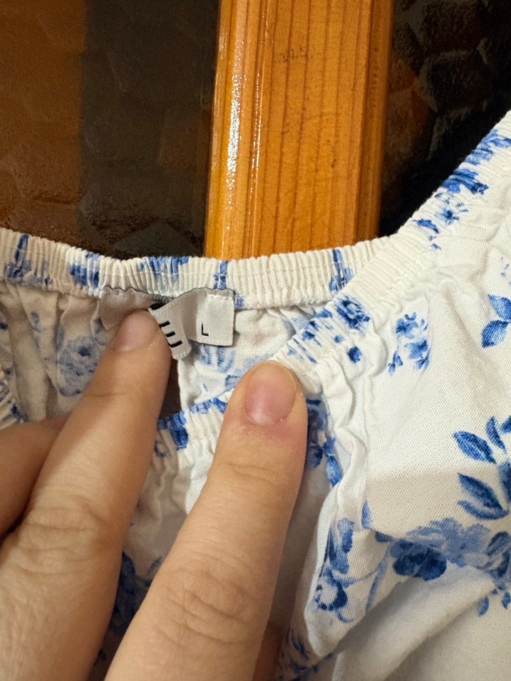 Mavi Çiçekli Midi Bohem Elbise - Görsel 2