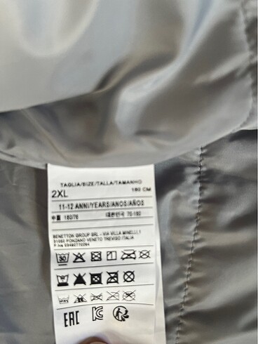 12-13 Yaş Beden çeşitli Renk Benetton çocuk mont