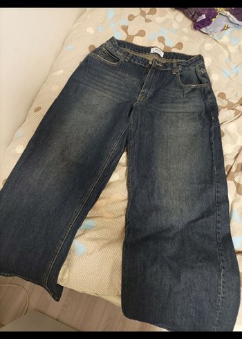 Kadın Bol Kesim Kot Pantolon - Görsel 2