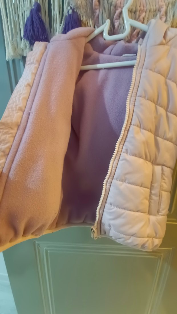 Kız Çocuk Pastel lila polarlı Mont - Görsel 3