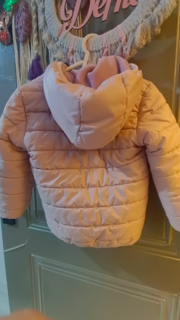 Kız Çocuk Pastel lila polarlı Mont - Görsel 4