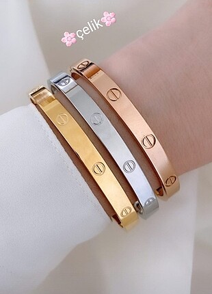 Cartier ÇELİK CARTİER MODEL ZİRKON TAŞLI KELEPÇE BİLEKLİK