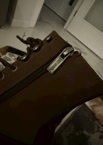 Harley Davidson Kahverengi Deri Biker Bot - Görsel 4