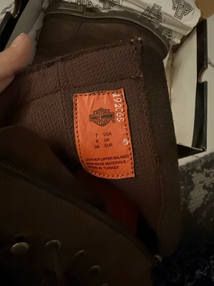 Harley Davidson Kahverengi Deri Biker Bot - Görsel 5