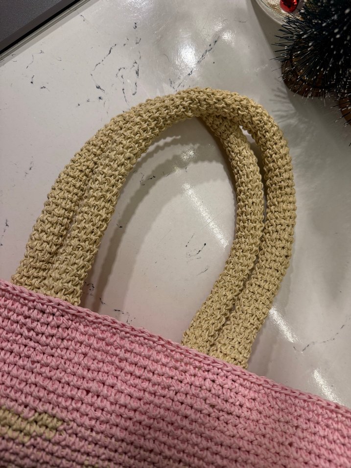 Püsküllü Çok Renkli Örgü Kadın Çanta - Görsel 4