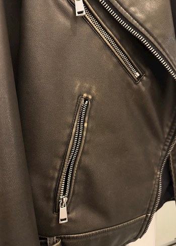 Kadın Kahverengi Zara Deri Ceket - Görsel 3