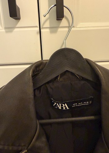 Kadın Kahverengi Zara Deri Ceket - Görsel 8