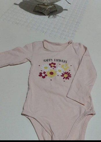 Dantelli Pembe Uzun Kollu Bebek Body