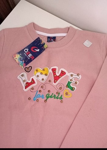 LC Waikiki Kız Çocuk Pembe Nakışlı Sweatshirt