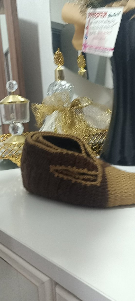 kadın Örgü Kahverengi Desenli patik - Görsel 2