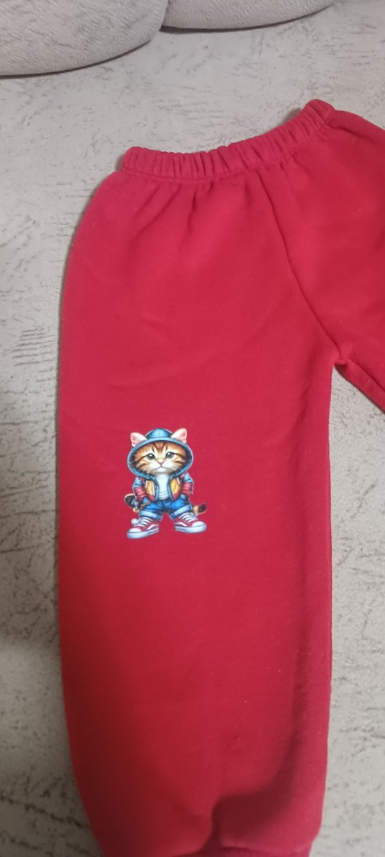 Kız Çocuk Kırmızı Nakışlı Eşofman Altı - Görsel 2