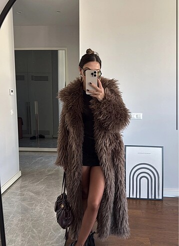 Zara Acı kahve peluş kürk