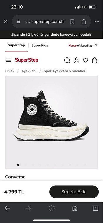 Converse Kalın tabanlı converse