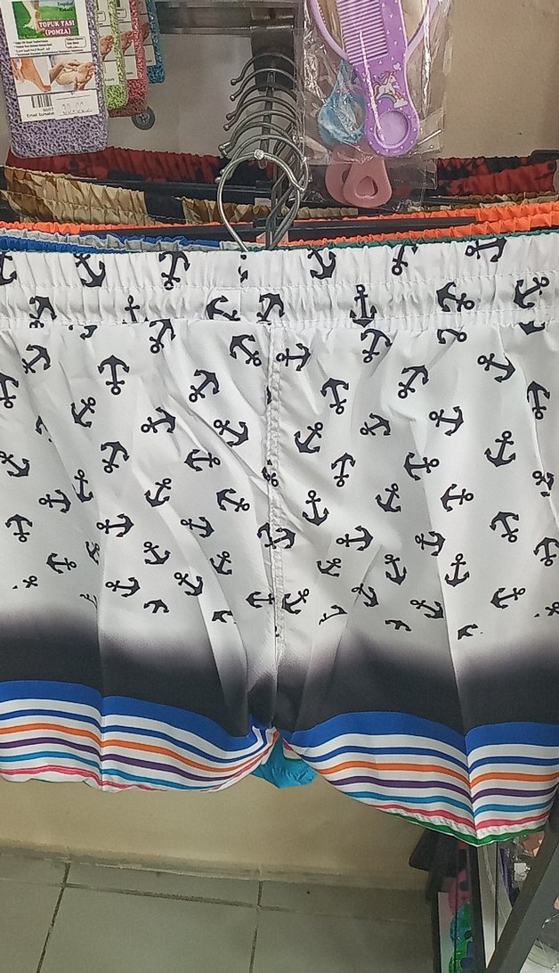 Renkli Bağcıklı Erkek Deniz Şortu - Görsel 2