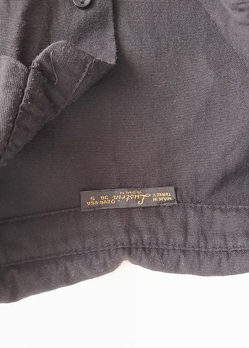 Zara Düğmeli Siyah Keten Kadın Gömlek