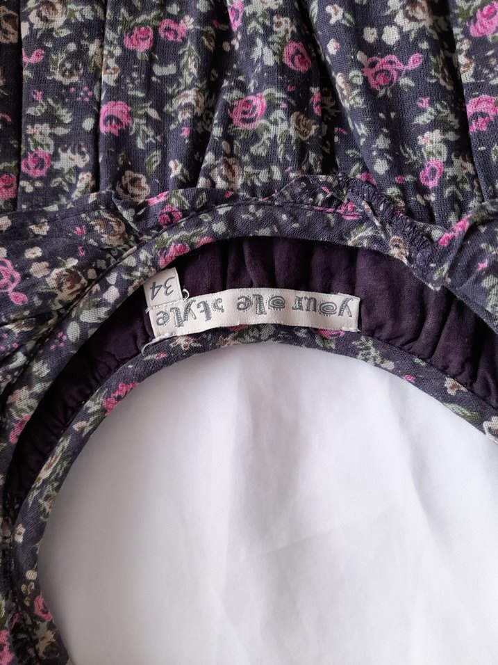 Çiçekli kısa  Elbise - Görsel 2