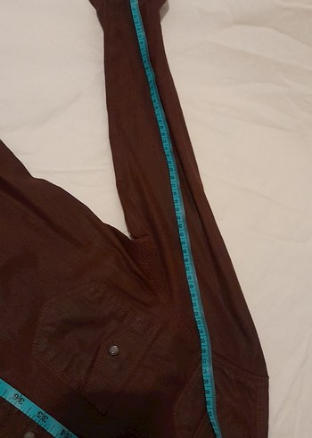 Kahverengi Deri Görünümlü Gömlek - Görsel 8