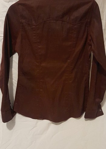 Kahverengi Deri Görünümlü Gömlek - Görsel 2
