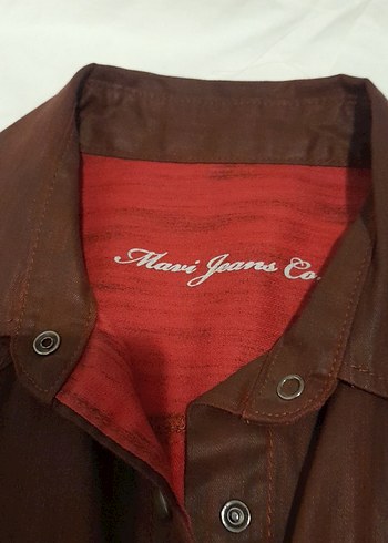 Kahverengi Deri Görünümlü Gömlek - Görsel 3