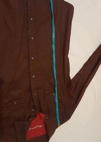 Kahverengi Deri Görünümlü Gömlek - Görsel 5