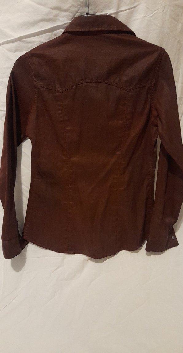 Kahverengi Deri Görünümlü Gömlek - Görsel 2