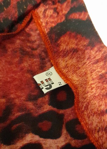 Bordo leopar Uzun Kollu Bluz - Görsel 7