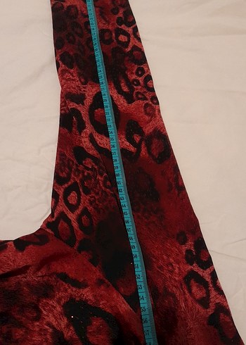 Bordo leopar Uzun Kollu Bluz - Görsel 5