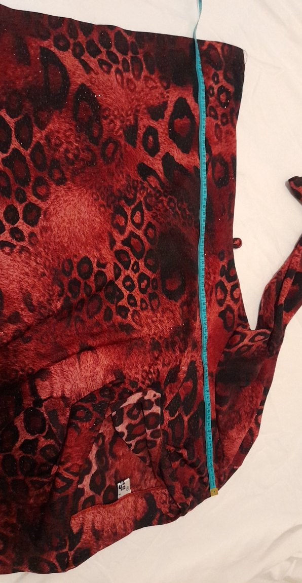 Bordo leopar Uzun Kollu Bluz - Görsel 3