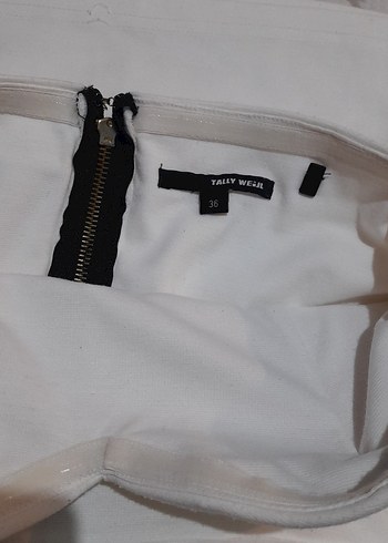 Beyaz Mini Straplez Elbise - Görsel 3