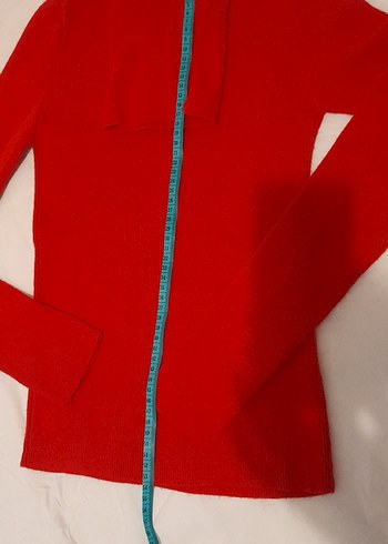 Kırmızı Uzun Kollu Kadın Kazak - Görsel 2