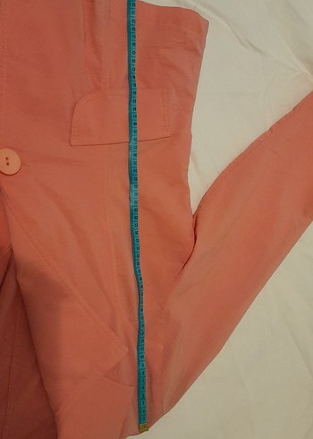 Pembe Kadın Keten Blazer Ceket - Görsel 4