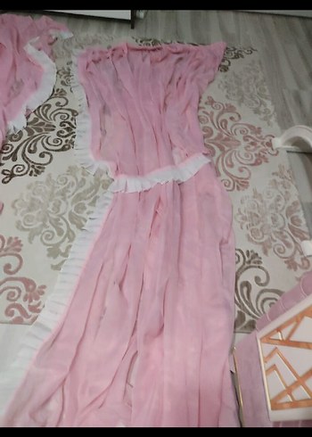 dantelli Pembe Yatak Örtüsü Seti - Görsel 6