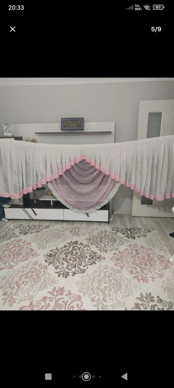 dantelli Pembe Yatak Örtüsü Seti - Görsel 3