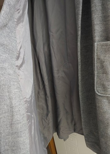 Gri Uzun Kışlık Kaban - Görsel 4