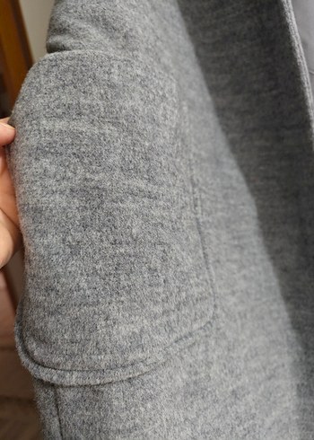 Gri Uzun Kışlık Kaban - Görsel 6