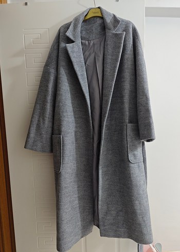 Gri Uzun Kışlık Kaban - Görsel 2