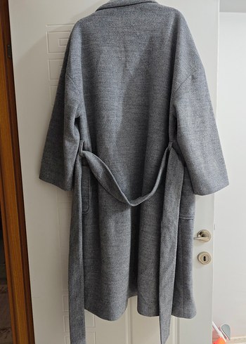 Gri Uzun Kışlık Kaban - Görsel 3